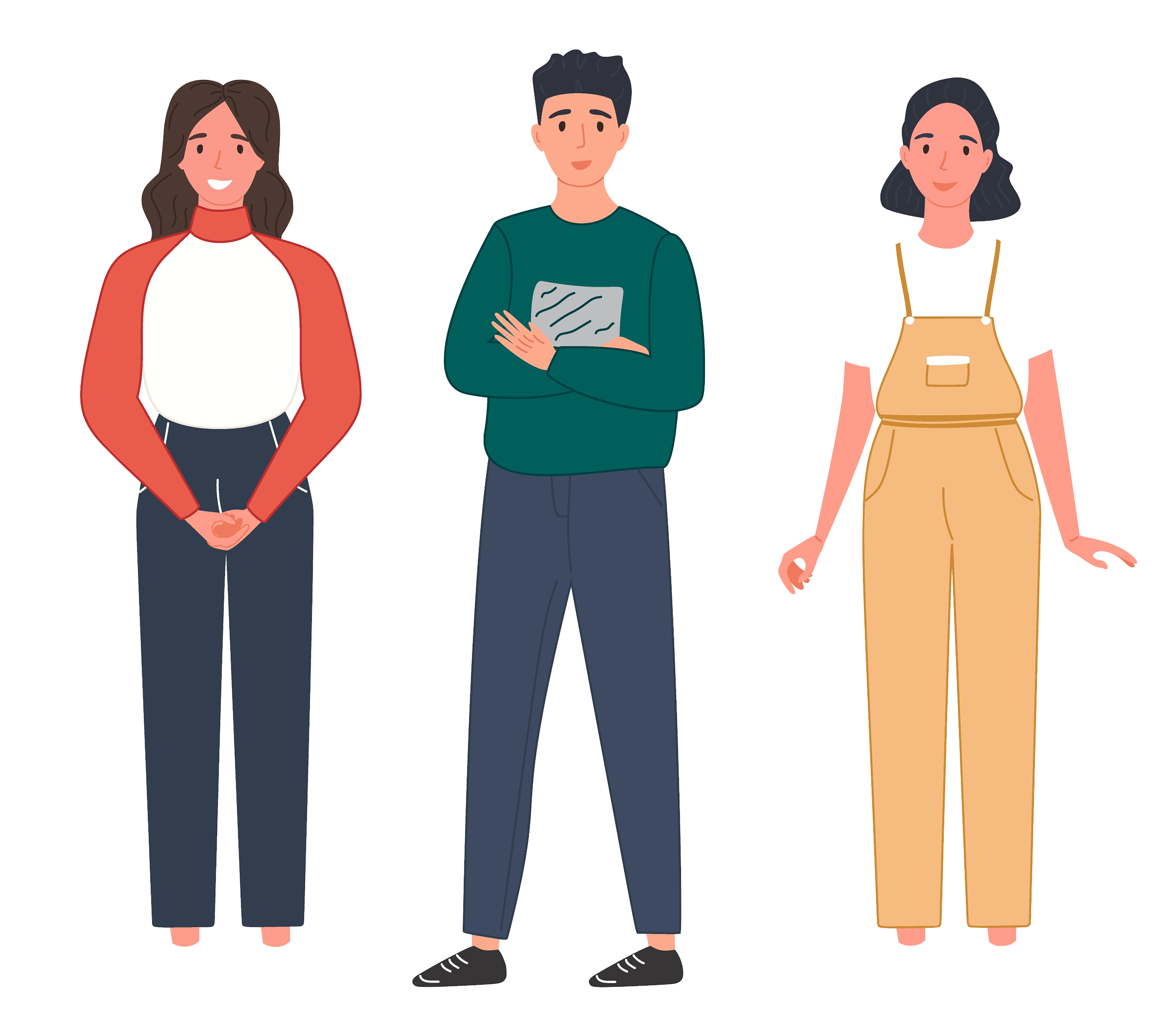 An icon of happy people standing